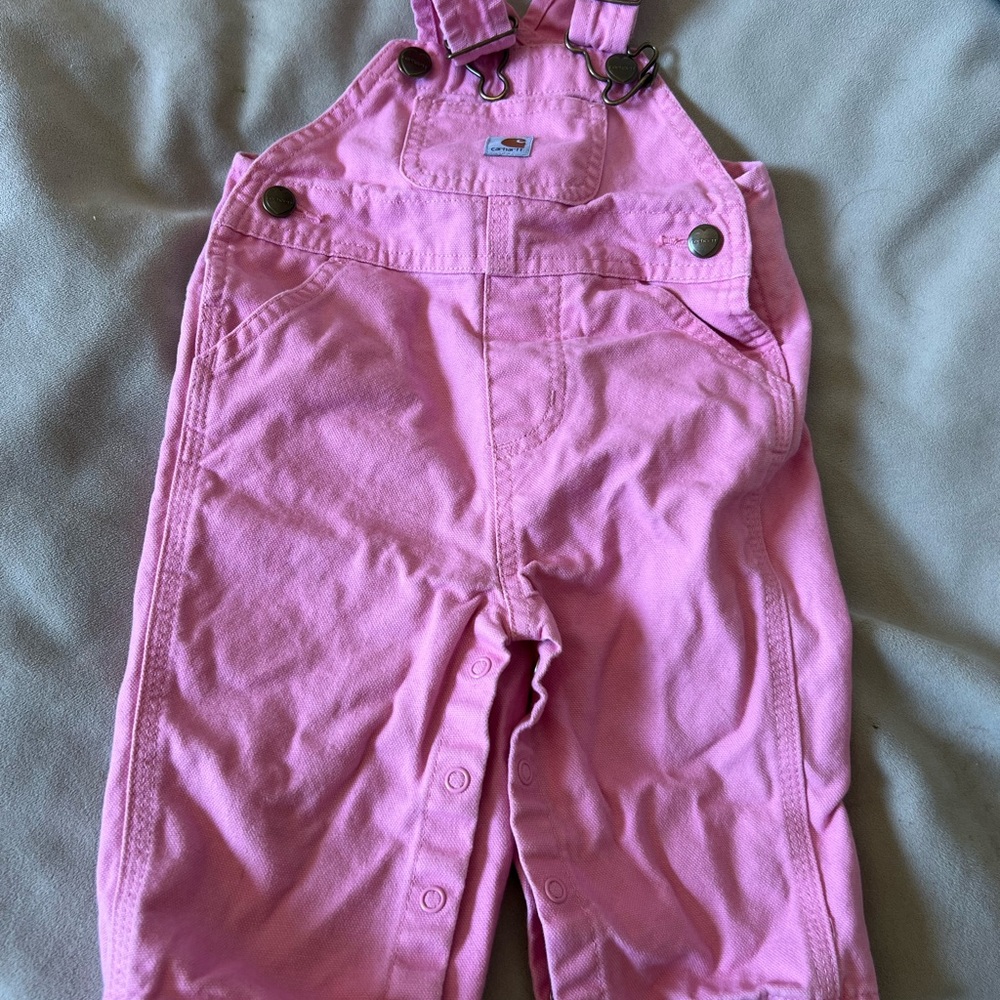 Carhartt Pink Overalls Durable Cotton Bib-Front